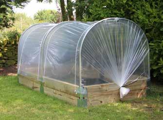 Polytunnel environment: By combining a hoop kit with your raised bed you can create a mini polytunnel environment that can be removed whenever it s not needed.