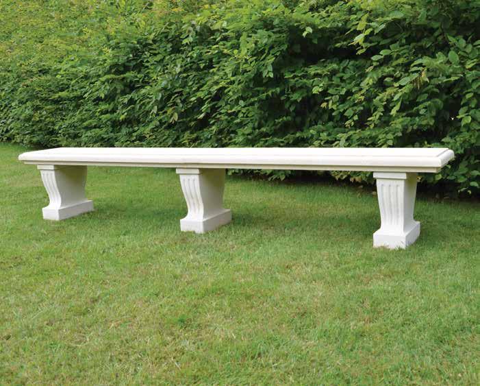 The Large Classic Straight Stone Bench A hand carved natural limestone bench having
