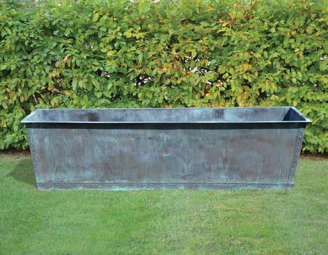 The Very Large Rectangular Copper Planter Hand crafted from heavy gauge copper, riveted together and then verdigris