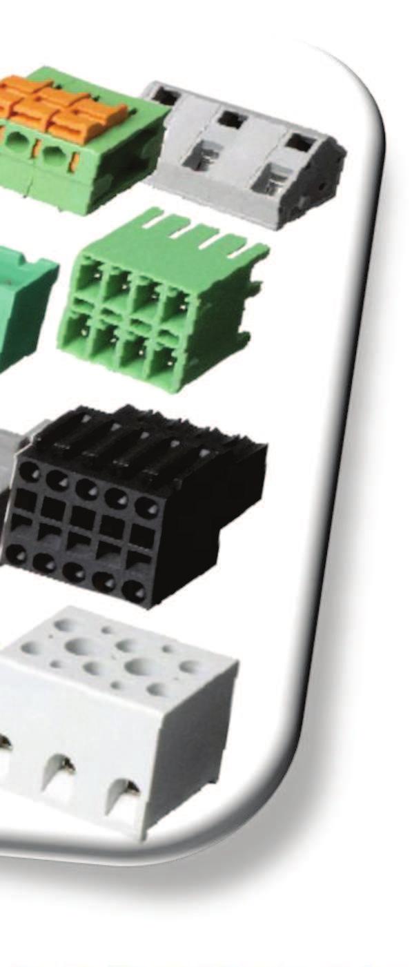 Mounted Headers Screwless Terminal Blocks Screwless Plugs Available on a