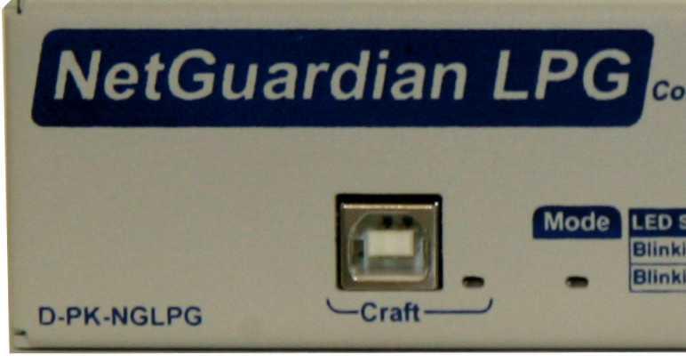 7 Quick Start: How to Connect to the NetGuardian LPG Controller Most NetGuardian LPG Controller users find it easiest to give the unit an IP address, subnet and gateway through the front craft port