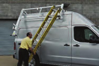 Plastisol clamps and plastic pads protect fiberglass ladders.