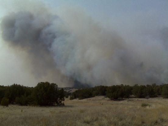 The fire subsequently moved to private ranch land.