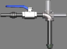 FIGURE 4: Gas connection Manual gas valve Gas inlet* Outlet to unit Gas inlet* The connection must be outside the unit *Gas supply from the low pressure regulator (14 w.c. maximum) Perform a pressure test on all installations as follows: For a supply pressure of more than 14 in w.