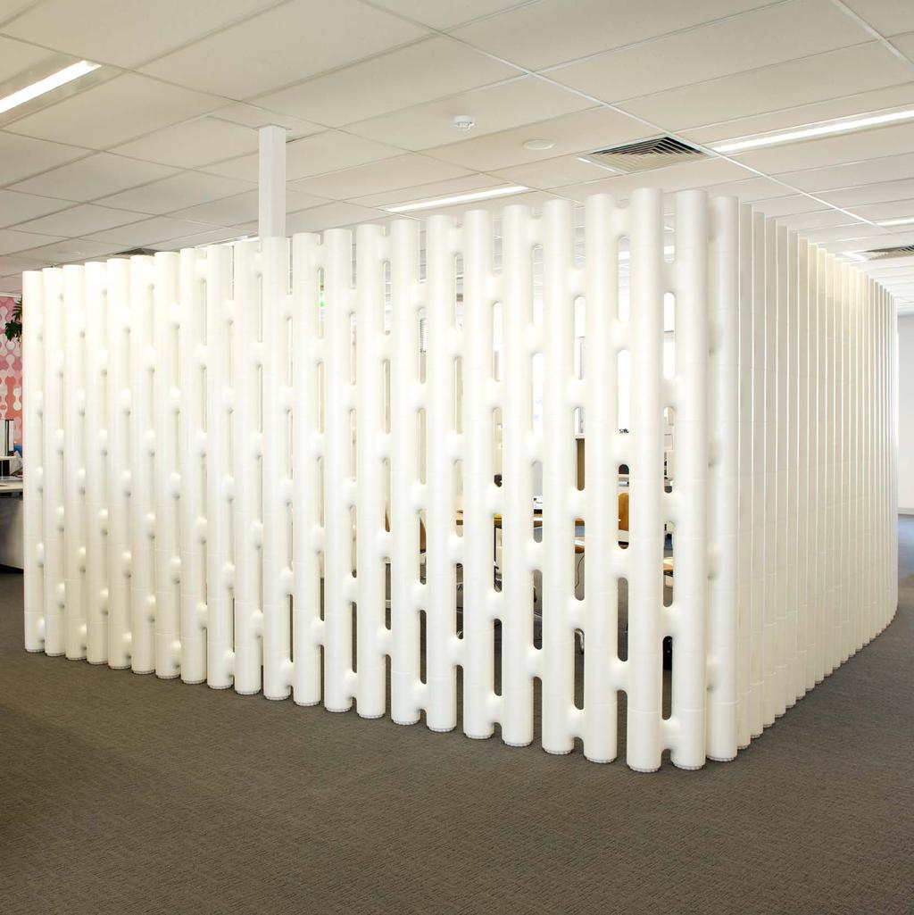 LINK PARTITION LINK PARTITION LINK is a freestanding modular partitioning system that features units that link together to create free-standing partitions and room dividers for different interior