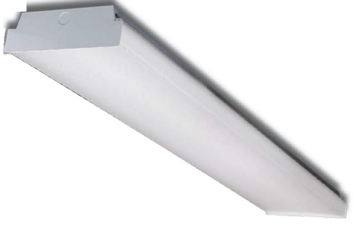 LED WRAP AROUND FIXTURE The Iconic LED 4 Wrap Around Fixture is constructed of steel that has been powder coated white. It features an acrylic lens over energy efficient LED strips.