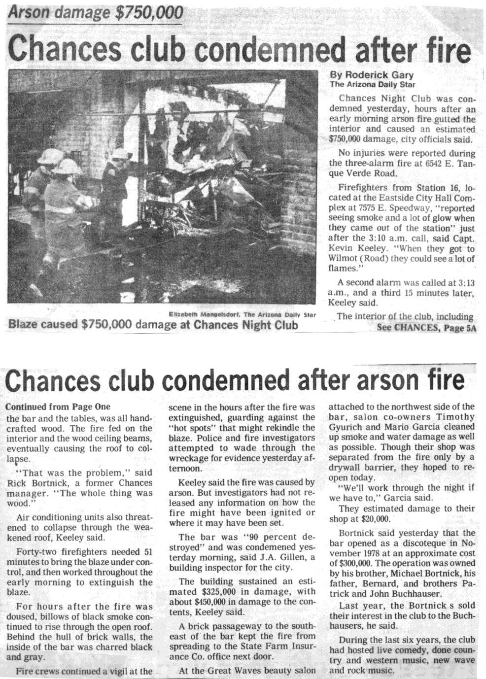 1/10/1985, Chances Night Club, 6542 E.