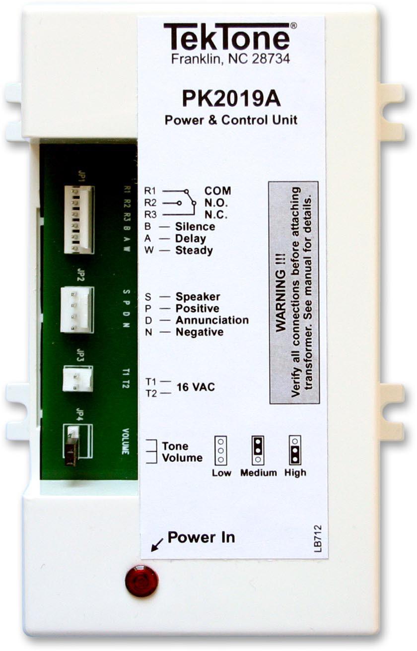 PK2019A Power & Control Unit IL310 Specification Sheet Rev.