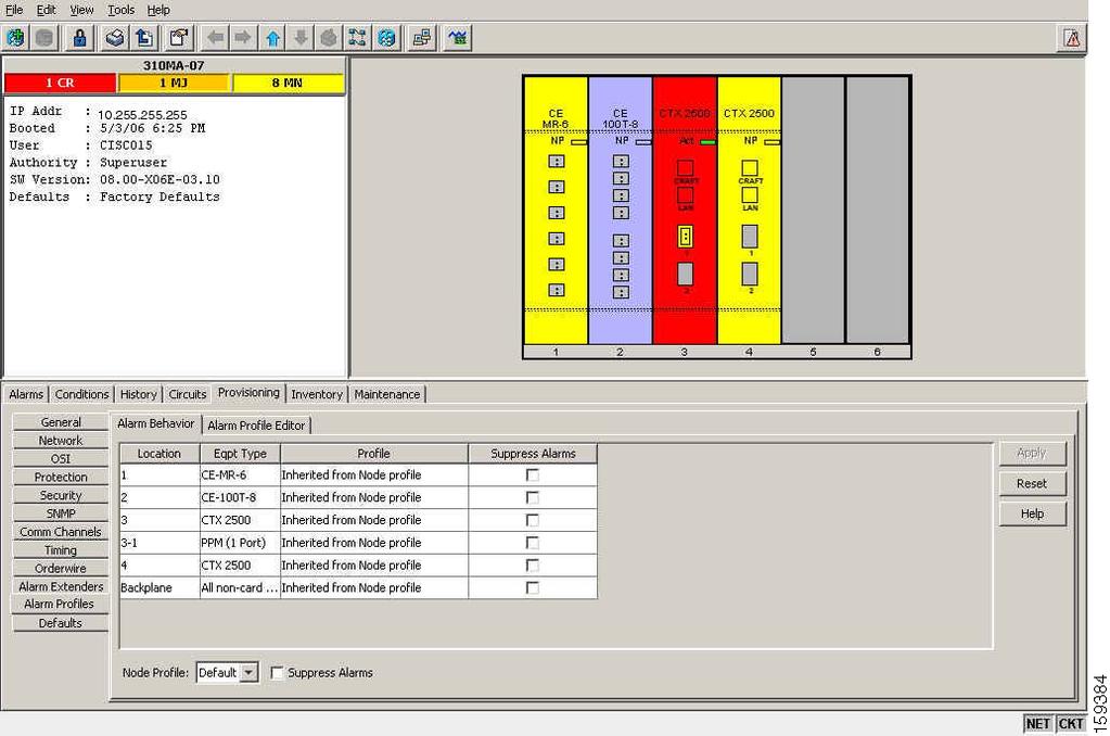 10.4.5 Row Display Options Chapter 10 10.4.5 Row Display Options In the network view, the Alarm Profiles window displays two check boxes at the bottom of the window: Hide reference values Highlights