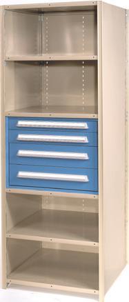 PRE-ENGINEERED MODULAR DRAWERS IN SHELVING DRAWERS IN SHELVING 0 0 0 0 0 0 SHELVING SYSTEM IS 30"W X 30"D X "H Pre-engineered units can be used as stand-alone starter units or assemble them in rows