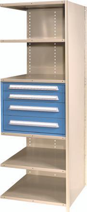 and fully extend for visual and physical access (same drawers used in Standard, 30"w Cabinets) 0 0 0 0 11 11 Add drawer layout kits to increase storage density within each drawer (same layout kits