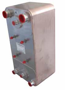 Brazed plates condensers for hot water circuit made in stainless steel specifically designed for R410A.
