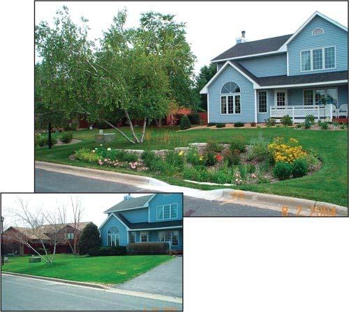 Page 1 of 8 Burnsville Rainwater Gardens A Burnsville home before and after construction of a rainwater garden that filters large quantities of stormwater.