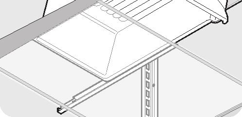 To install, just slide the Special Item Rack onto any shelf as shown in the drawing.