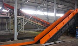 CONVEYOR SUPPLYING USEFUL FRACTIONS INTO AUTOMATIC PRESS Work description: next the accumulated selected useful fractions of MSW are