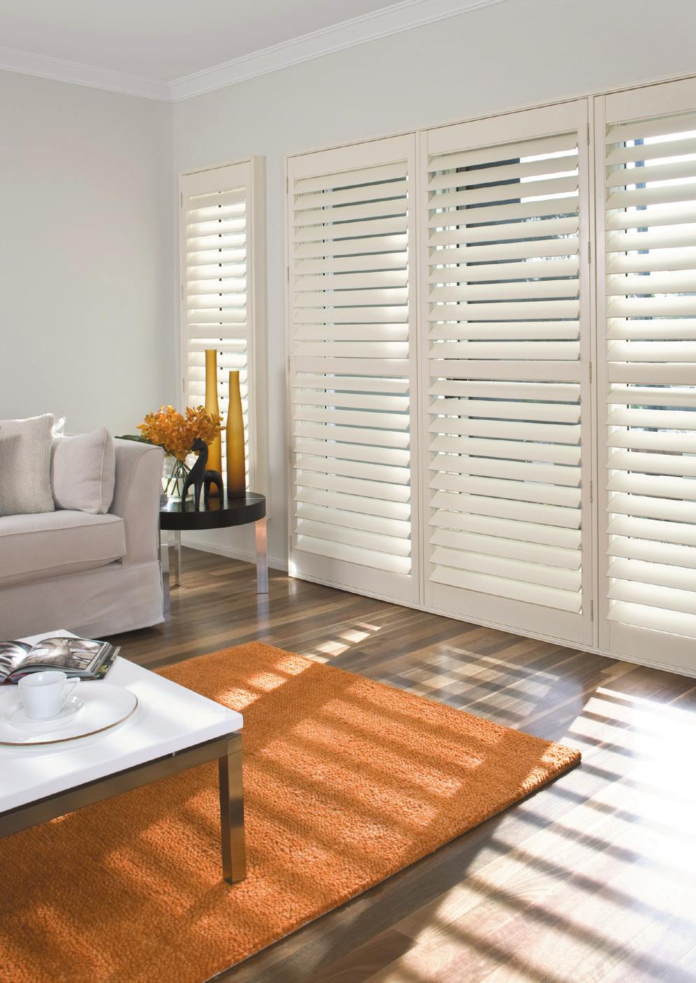 Luxaflex Woods Collection Luxaflex Timber Shutters and Country Woods Venetians are made of quality timber and require minimal regular cleaning.