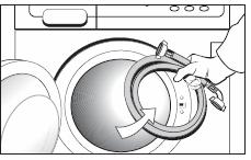 Connecting to the mains water supply The water inlet hose will be inside the drum of your washing machine, when you receive the appliance.