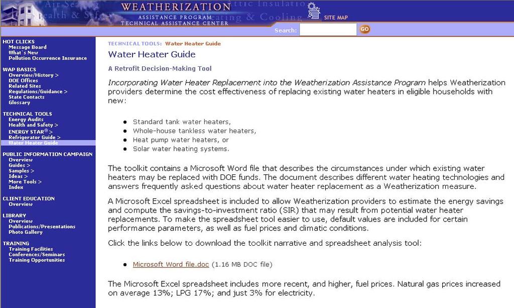 Water Heater Guide www.waptac.