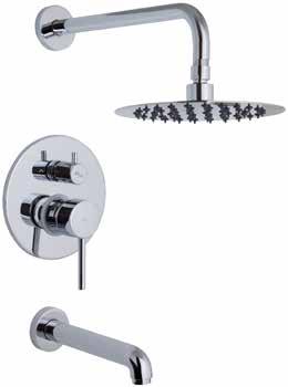 87 700004000 Shower bar with hand shower and flexible hose 73800 1/2 Round wall water outlet Single lever bathshower rough-in with hand shower and support, ceramic Monomando baño-ducha empotrar 1/2