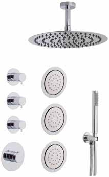 81 700004000 Shower bar with hand shower and flexible hose 73800 1/2 Round wall water outlet Thermostatic 3/4 shower rough-in with shower bar and jets Ducha termostática empotrar 3/4 con barra de