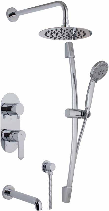 ACTIVA Single lever bath-shower rough-in with shower bar and spout, ceramic Monomando baño-ducha empotrar 1/2 con barra de ducha y caño, cartucho cerámico 42B7900CR Chrome / Cromo $ 1,005.