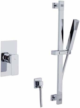 76 Single lever shower rough-in with shower bar, ceramic Monomando ducha empotrar 1/2 con barra de ducha, cartucho cerámico 56B2900CR Chrome / Cromo $ 566.