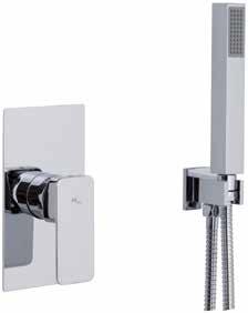 33 7000039-- Shower bar with hand shower and flexible hose 736-- 1/2 Square wall water outlet Single lever shower rough-in with hand shower and support, ceramic Monomando ducha