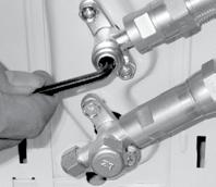 Open the valve by turning it counter-clockwise as far as it will go using a 5 mm Allen key. The valve is now open.