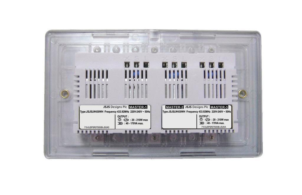 Installation Switched live (live out) Live in Screw mounting hole 2-Way switching connection IMPORTANT: If