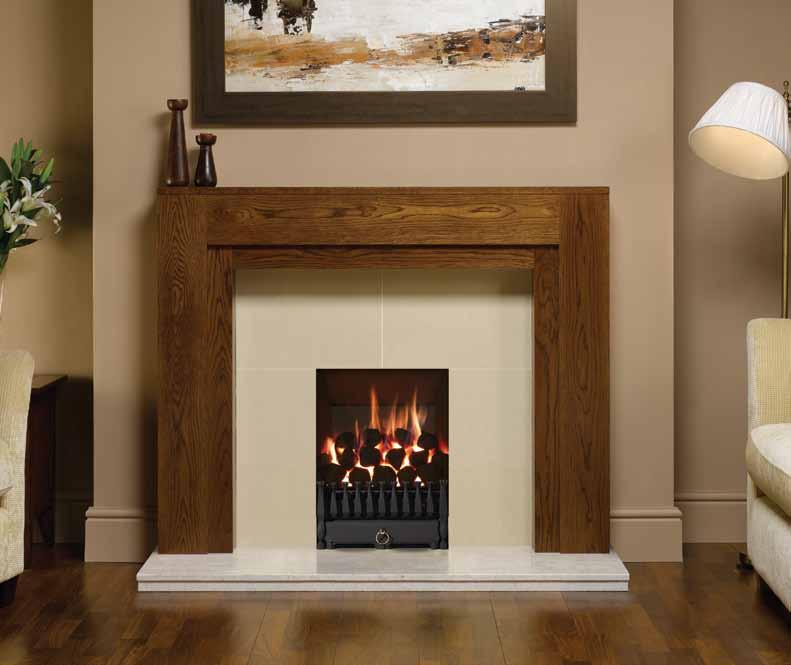 VFC Tapered 38 16 VFC Tapered fire with Matt Black Spanish front. Also shown: Alborg mantel from Stovax.