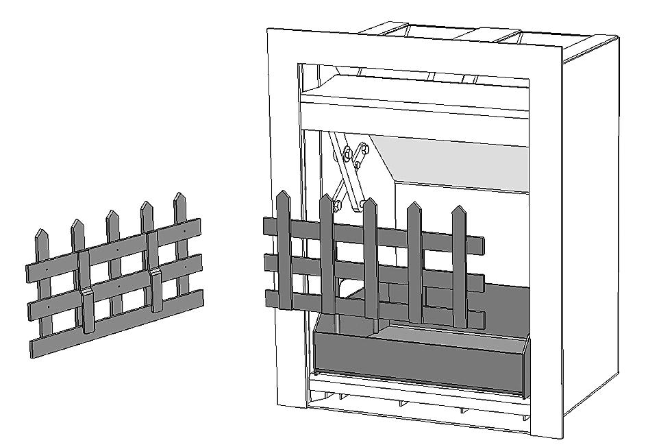 3 Retaining clips Fit retaining clips over the front lip of log box. Or: 2.3 Fit the Contemporary Log Box (see Diagram 6).