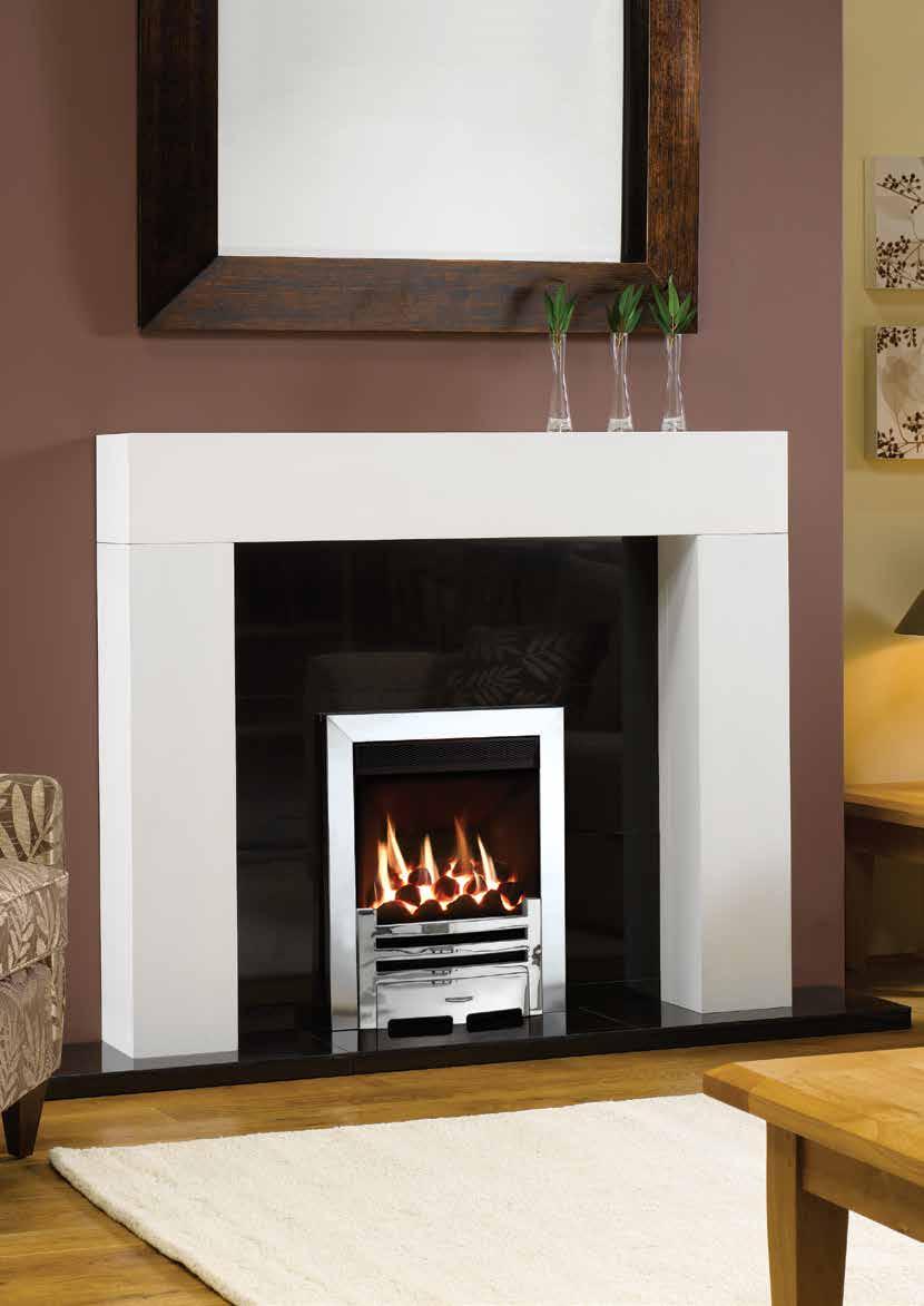 22 Logic HE Conventional flue fire, coal fuel bed, with Polished Chrome-effect Arts front