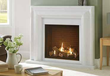 their existing fireplace. high efficiency UP TO 80% Riva2 750HL Edge with Brick-effect lining.