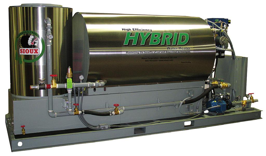 Specification Charts Sioux Hybrid Water Heater - 3M BTU Maximum Minimum Input Output Operating Flow Flow Discharge 3M BTU BTU/hr Efficiency % BTU/hr Current Boiler HP Gal/min (L) Inlet Pump Gal/min