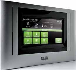WALL MOUNTED TOUCH SCREEN To control home applications Features Operates and controls the home installation from a single location: Control systems (roller shutters, gate), Lighting, Alarm, Heating,