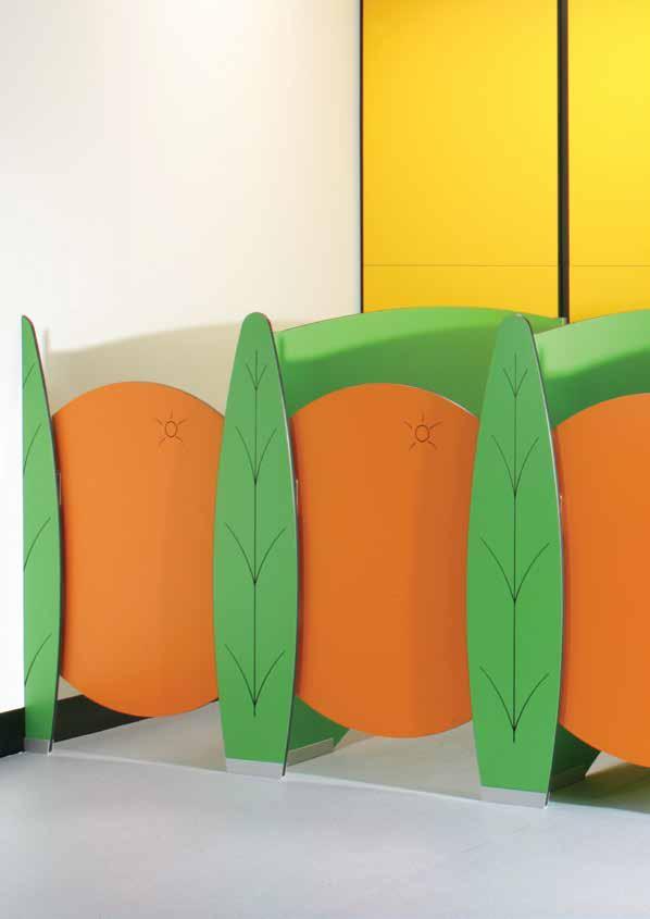 FRUTTI Frutti is a free standing cubicle system offered in solid grade laminate (SGL) for maximum durability.