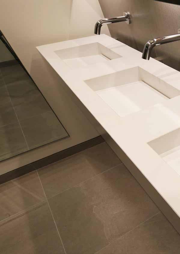 SILESTONE Manufactured from natural quartz and incorporating anti-bacterial properties.