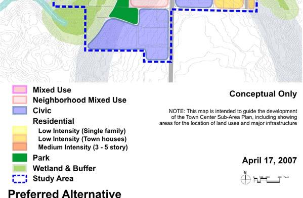 The Preferred Alternative The map below and text on the following pages was adopted by the City Council on April 17, 2007 and forms the basis for the plan s concept, strategies,