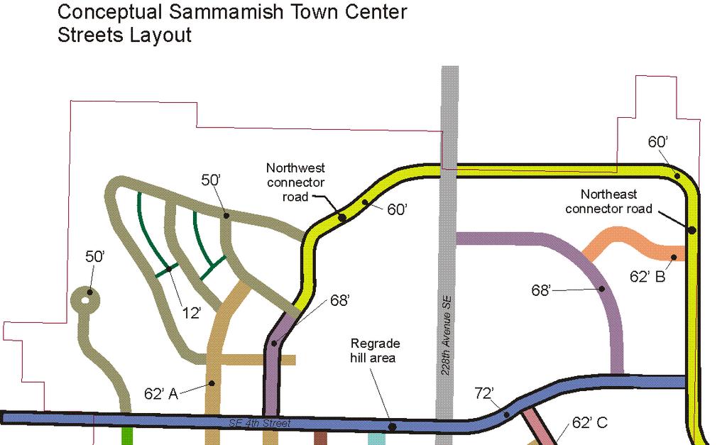 Figure 32. Conceptual Sammamish Town Center street layout.