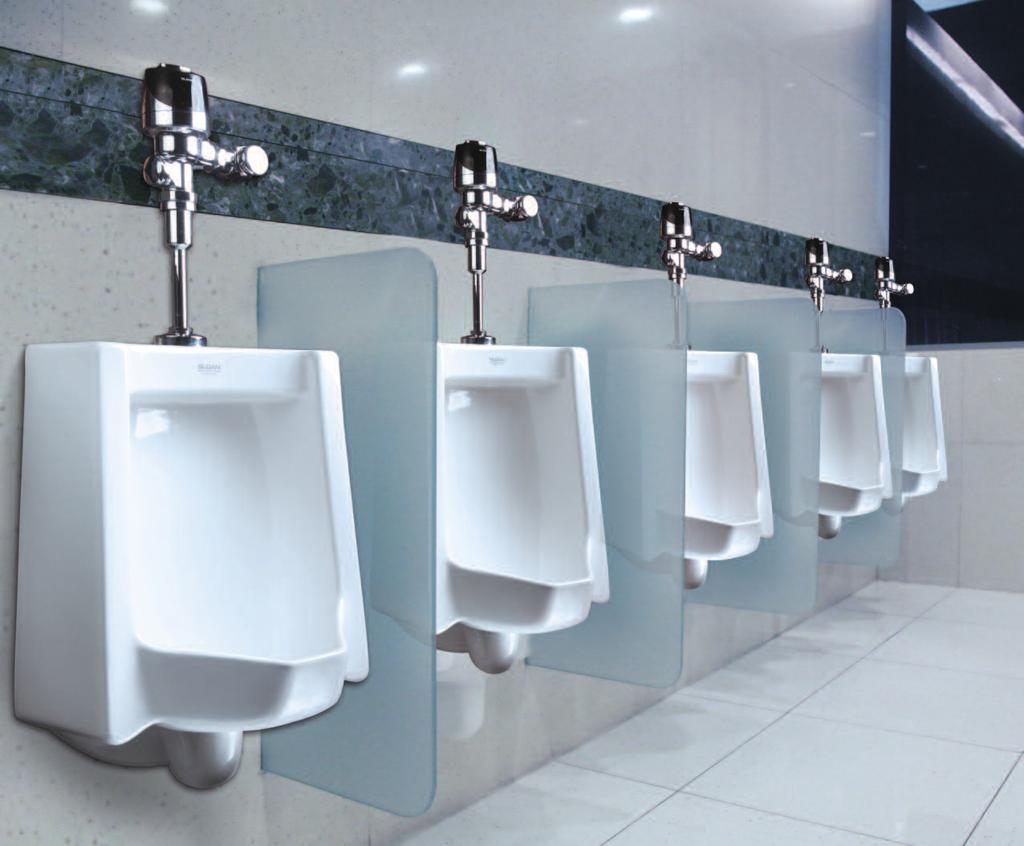 Urinals Low-consumption or 100% waterfree, Sloan urinals conserve as they serve men s rooms worldwide.