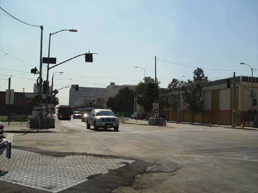 View 21: View looking southeast across the intersection of Flower Street and Washington Boulevard toward LATTC s existing