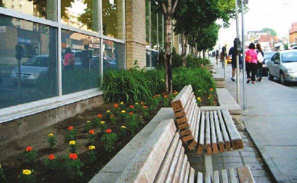 Landscape and Environment Figure 23: Landscaping between the building and the public sidewalk enhances the streetscape.