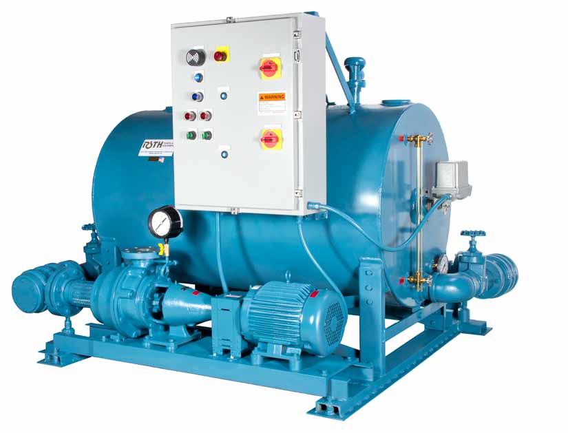 HEATING & AIR CONDITIONING INDUSTRY 212 F (100 C) Condensate Stations / Boiler Feed Systems Roth 212 F (100 C) condensate stations provide full capacity return of steam condensate to the boiler or