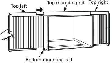I section B. Slide the free end I section of the panel directly into the cabinet as shown in Fig. 2. Slide the panel down.