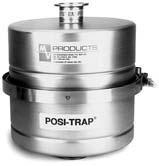For the POSI-TRAP two sizes are available; the 4" type with one filter element and the KF flange DN25 as well as the 8" type with four filter elements and KF flanges DN40 or DN50.