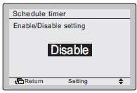 13. Laikmačio nustatymas 13.1. Kaip aktyvuoti/deaktyvuoti darbo programos laikmatį 1. Atidarykite Enable/Disable setting ("Aktyvavimo/deaktyvavimo nustatymas") ekraną (13.1) (žr.