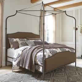 (50/82/94) Queen Bed (50/81/96) B616 Moriann (Ashley HS Exclusive) Metal canopy bed finished in a dark brushed glazed finish