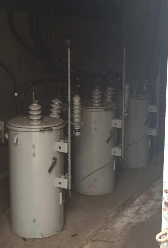 It originates from a utility pole to a 150KVA transformer bank composed of three (3) 50KVA transformers located in the transformer vault which is a room connected to the main building.