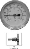 GAUGES- Pressure Gauges & Thermometers RW List Prices Page X - 7 Tridicator Heating System Gauges 0-55 psi 70 F to 250 F temperature range Gas Test Gauge Assembly Unbreakable plastic face