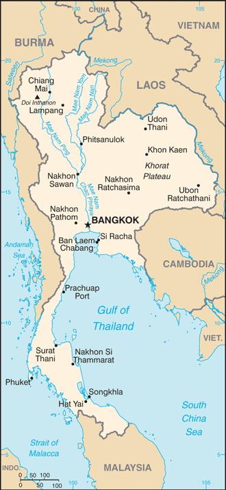 Kingdom of Thailand Location: Southeast Asian mainland 5 o -20 o N 97 o